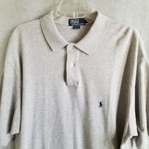 Vintage Polo Ralph Lauren Polo Shirt Mens XL Gray Heathered‎ Short Sleeve
